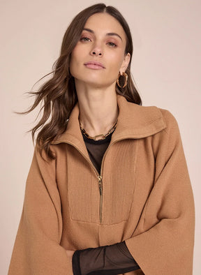 Poncho Paola Caramelo Tricot Feminino