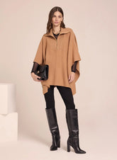 Poncho Paola Caramelo Tricot Feminino