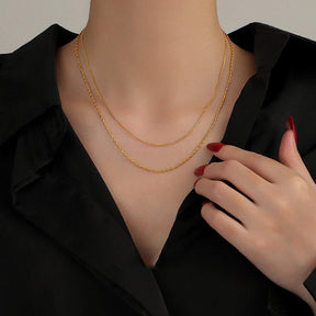 Colar Duplo Banhado a Ouro 18k